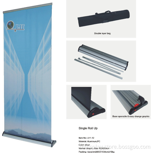 2015 NEW Design The base can open, aluminium roll up display banner stand